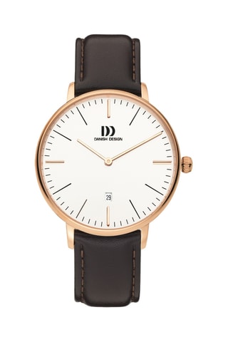 Reloj de cuarzo de piel Koltur - Marrón y dorado