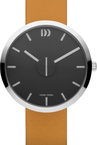 Reloj de cuarzo de piel Wink - Camel y plateado