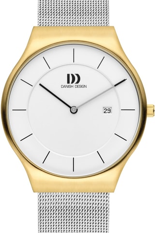 Reloj de cuarzo de acero de eslabones Långeland - Plateado y dorado