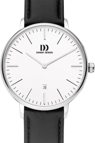 Reloj de cuarzo de piel Koltur - Negro y plateado