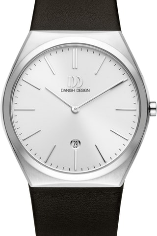 Reloj de cuarzo de piel Tåsinge - Marrón y plateado