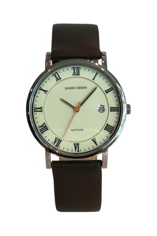 Reloj de cuarzo de piel - Marrón y plateado