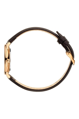 Reloj de cuarzo de piel Koltur - Marrón y rosa dorado