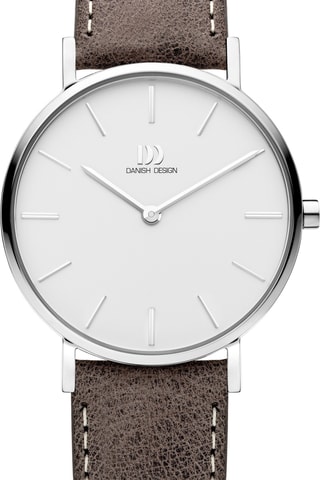 Reloj de cuarzo de piel Ærø - Marrón y plateado