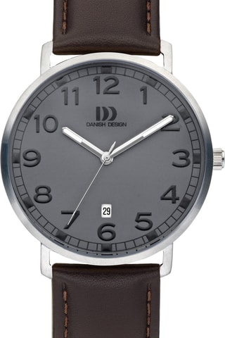 Reloj de cuarzo de piel - Marrón y plateado