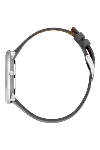 Reloj de cuarzo de piel Centro - Gris y plateado