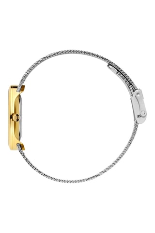 Reloj de cuarzo de acero Rome - Plateado y dorado