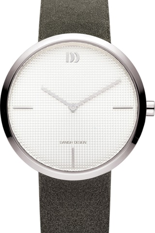 Reloj de cuarzo de piel - Gris y plateado