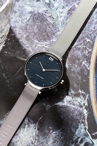 Reloj de cuarzo de acero Amelia - Plateado