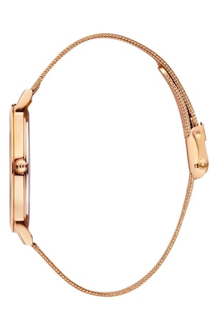 Reloj de cuarzo de acero de eslabones London - Rosa dorado