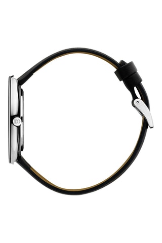 Reloj de cuarzo de piel - Negro