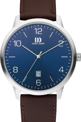 Reloj de cuarzo de piel - Marrón y plateado