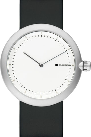 Reloj de cuarzo de piel - Negro y plateado