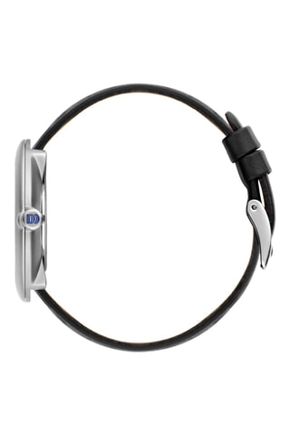 Reloj de cuarzo de piel - Negro y plateado