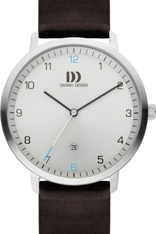 Reloj de cuarzo de piel - Marrón y plateado