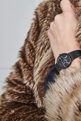 Reloj de cuarzo de acero Rome - Negro