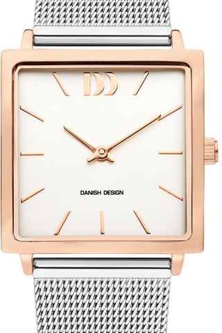 Reloj de cuarzo de acero Miami - Plateado y rosa dorado