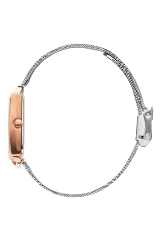 Reloj de cuarzo de acero Miami - Plateado y rosa dorado