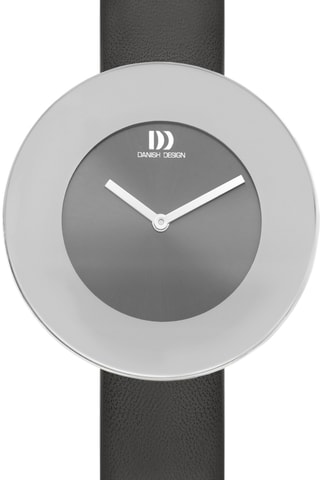 Reloj de cuarzo de piel - Negro y plateado