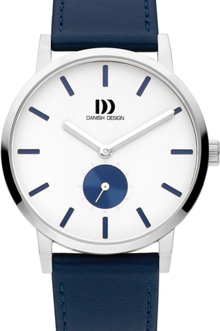 Reloj de cuarzo de piel Tokyo - Azul y plateado