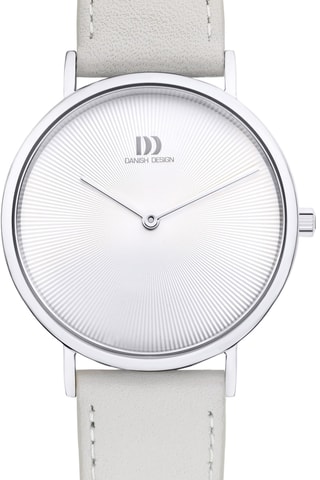 Reloj de cuarzo de piel Marilyn - Blanco y plateado