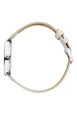 Reloj de cuarzo de piel Marilyn - Blanco y plateado