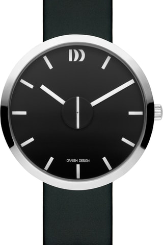 Reloj de cuarzo de piel Wink - Negro y plateado