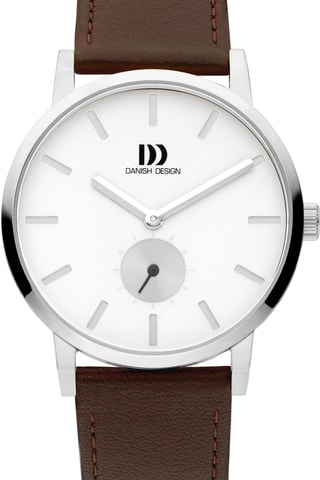 Reloj de cuarzo de piel Tokyo - Marrón y plateado