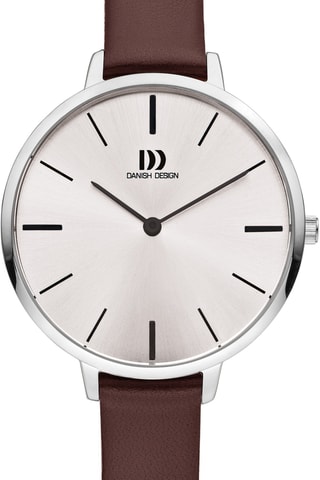 Reloj de cuarzo de piel - Marrón y plateado