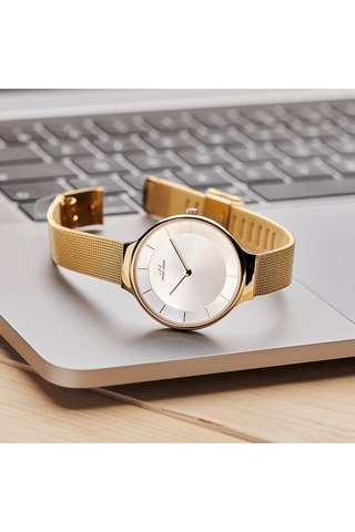 Reloj de cuarzo de acero Georgia - Dorado