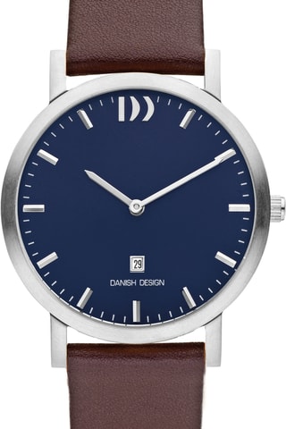 Reloj de cuarzo de piel - Marrón y plateado