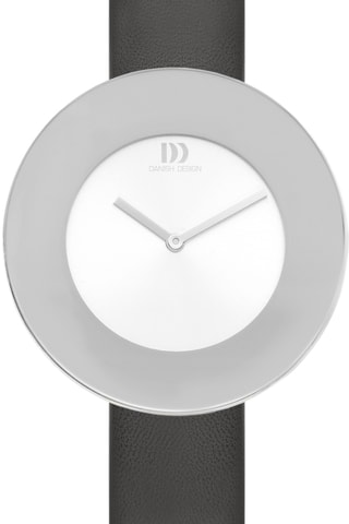 Reloj de cuarzo de piel - Negro y plateado