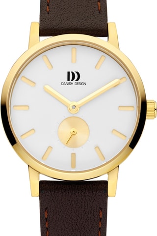 Reloj de cuarzo de piel Tokyo - Marrón y dorado