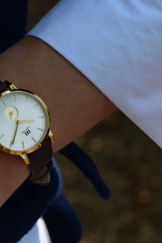 Reloj de cuarzo de piel Tokyo - Marrón y dorado
