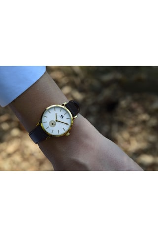 Reloj de cuarzo de piel Tokyo - Marrón y dorado