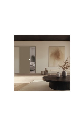 Porte coulissante en applique Miro - Imitation cuir lichen - 83 x 204 cm