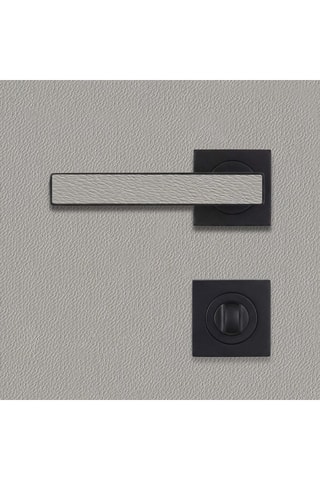 Poignée de porte à condamnation - Finition effet cuir argile - Pour porte de 30 à 50 mm
