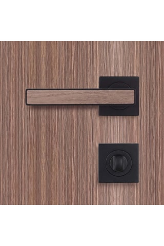 Poignée de porte à condamnation - Finition aspect chêne gris - Pour porte de 30 à 50 mm