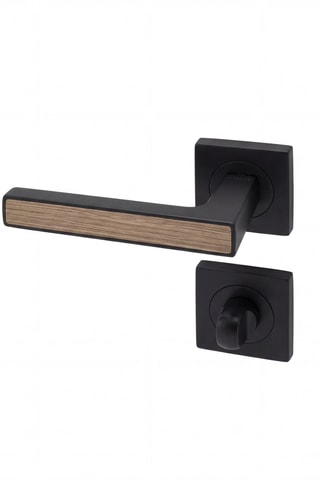 Poignée de porte à condamnation - Finition aspect chêne gris - Pour porte de 30 à 50 mm
