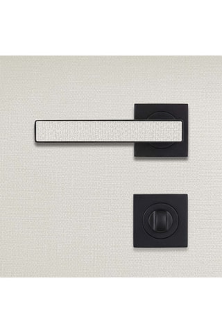 Poignée de porte à condamnation - Finition aspect textile perle - Pour porte de 30 à 50 mm