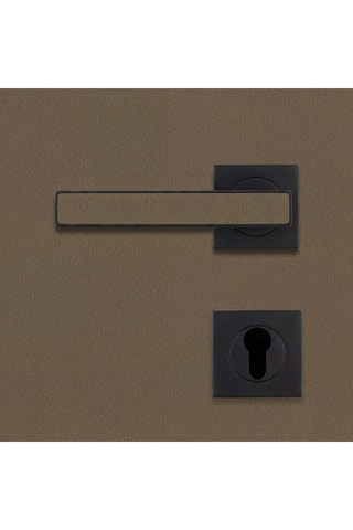 Poignée de porte à cylindre - Finition effet cuir lichen - Pour porte de 30 à 50 mm