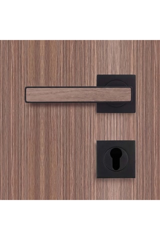 Poignée de porte à cylindre - Finition aspect chêne gris - Pour porte de 30 à 50 mm