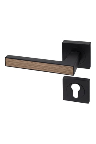 Poignée de porte à cylindre - Finition aspect chêne gris - Pour porte de 30 à 50 mm