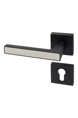 Poignée de porte à cylindre - Finition aspect textile opale - Pour porte de 30 à 50 mm