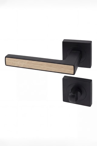 Poignée de porte à condamnation - Finition aspect chêne clair - Pour porte de 30 à 50 mm