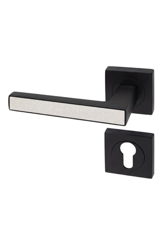 Poignée de porte à cylindre - Finition aspect textile perle - Pour porte de 30 à 50 mm
