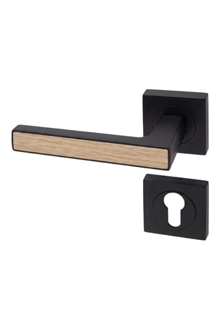 Poignée de porte à cylindre - Finition aspect chêne clair - Pour porte de 30 à 50 mm