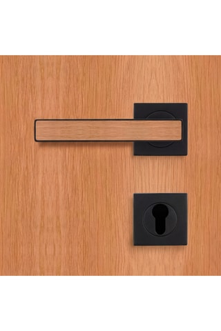Poignée de porte à cylindre - Finition aspect chêne naturel - Pour porte de 30 à 50 mm