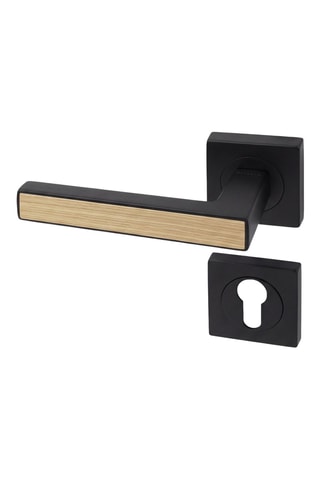 Poignée de porte à cylindre - Finition aspect chêne naturel - Pour porte de 30 à 50 mm
