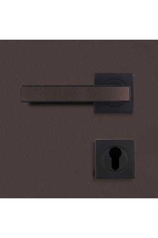 Poignée de porte à cylindre - Finition effet cuir basalte - Pour porte de 30 à 50 mm